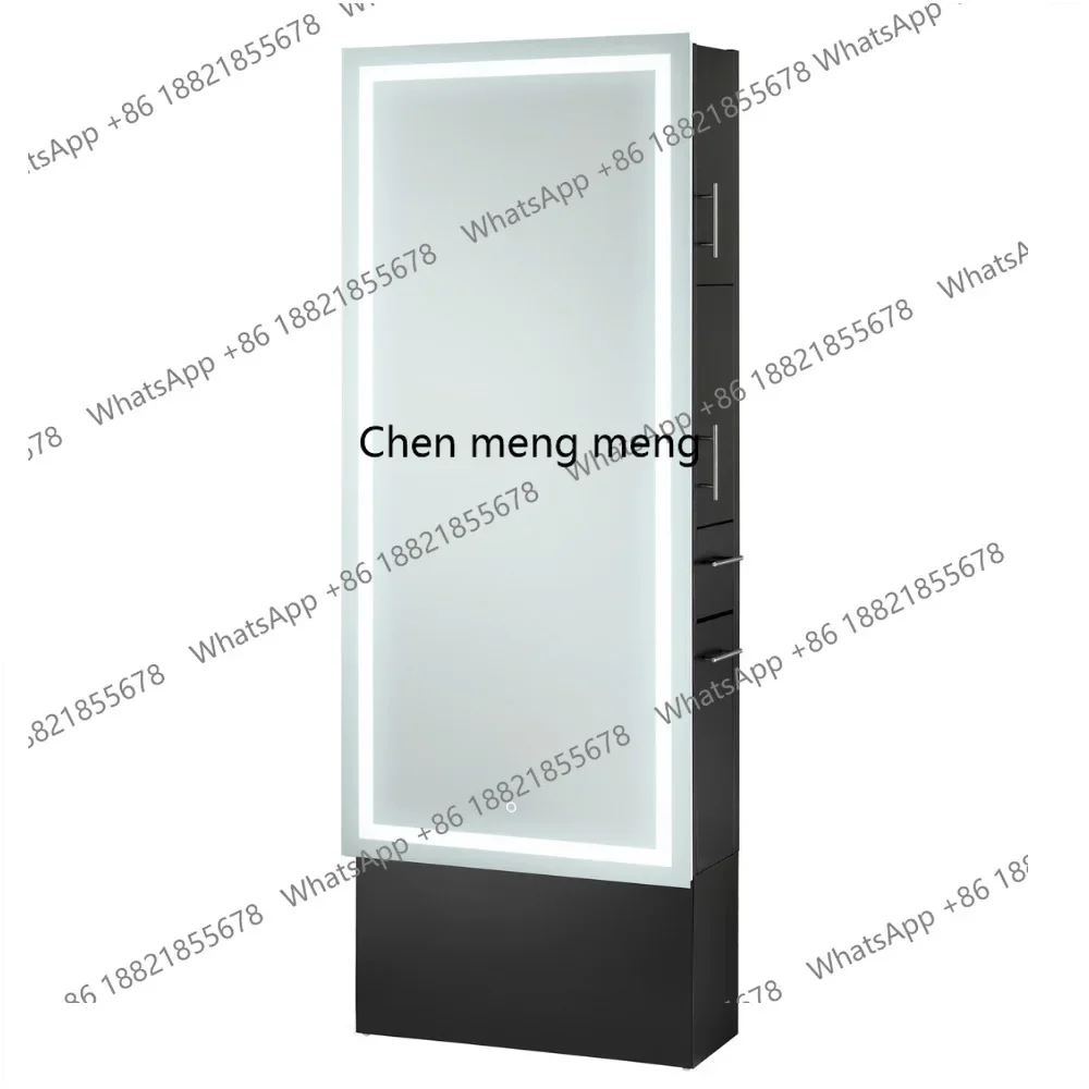 Hot sales Stainless Steel Double Sided Mirror Table Barber Shop Hair Shop Led Double Sided Hair Salon Mirror Table Hair Salon