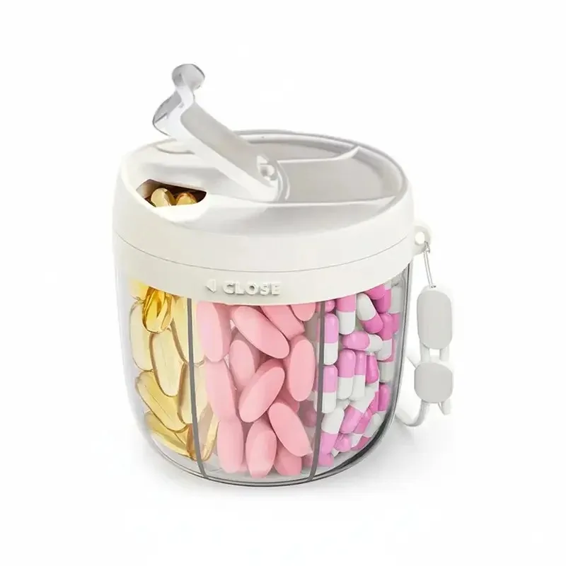 Pill Organizer Pill Dispenser with 7 Large Compartments Portable Pill Box Bottle Travel Organizer for Preventing Mixed Tablets