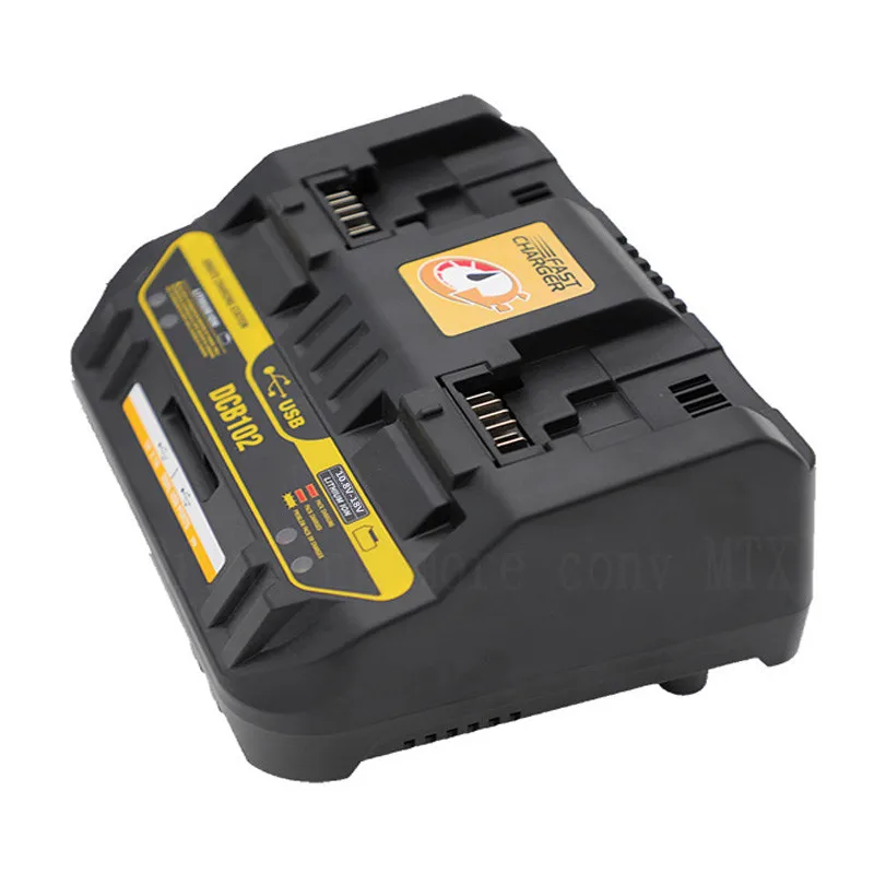 Fast charging DCB102 Li-ion Battery charger For DeWalt 14.4V 18V 20V DCB181 DCB203 DCB200 double charging postion with USB Port