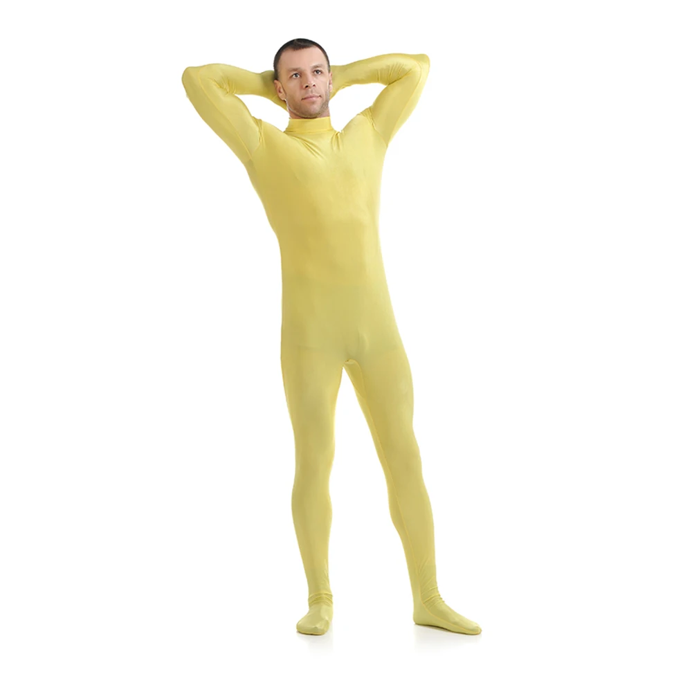 Customize tailor made Yellow Zentai suit Spandex Clothes Skin Suit Catsuit Halloween Costumes Adult Bodysuit Unisex unitard