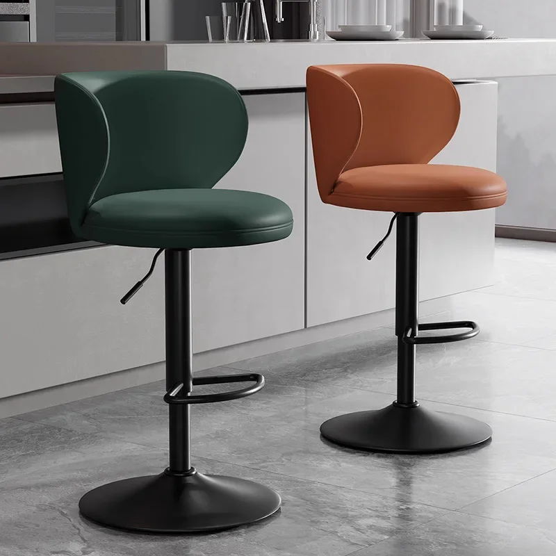 

m Luxury Leather Bar Stools Minimalist Modern Comfortable Aesthetic Bar Chairs Counter Restaurant Chaise Bar Trendy Furniture m