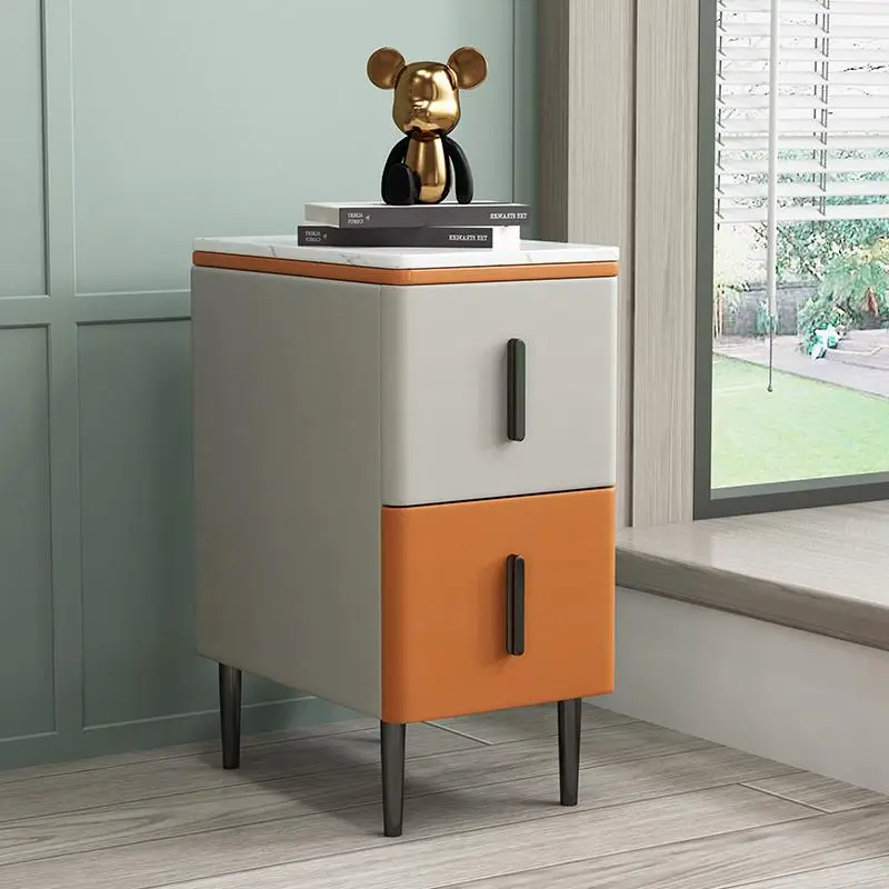 Narrow Small Bedroom Bedside Cabinet Drawers Comfortable Entrance Modern Luxury Muebles Para El Hogar Nightstands Aesthetic