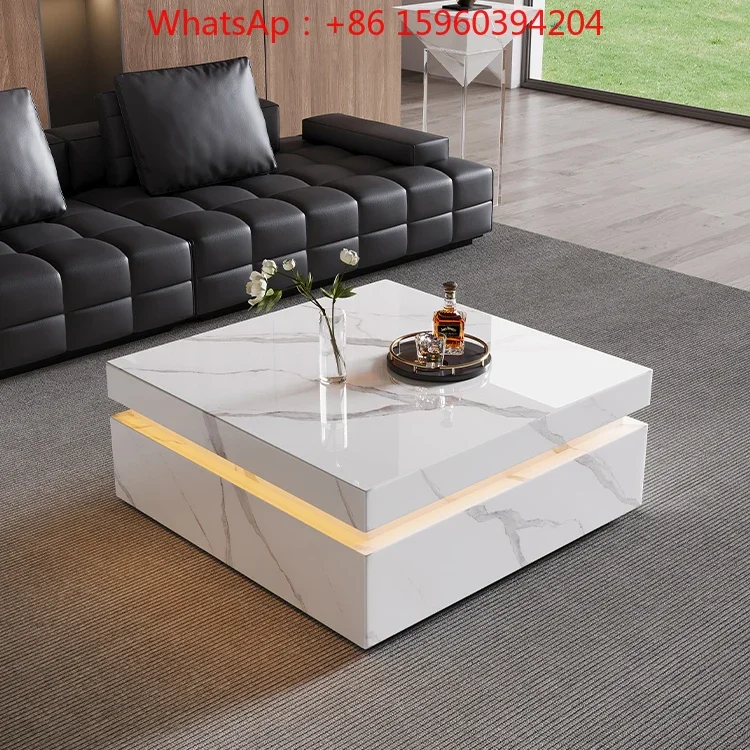 slab coffee table large apartment living room home intelligent sensor light with modern simplicity light luxury high sense