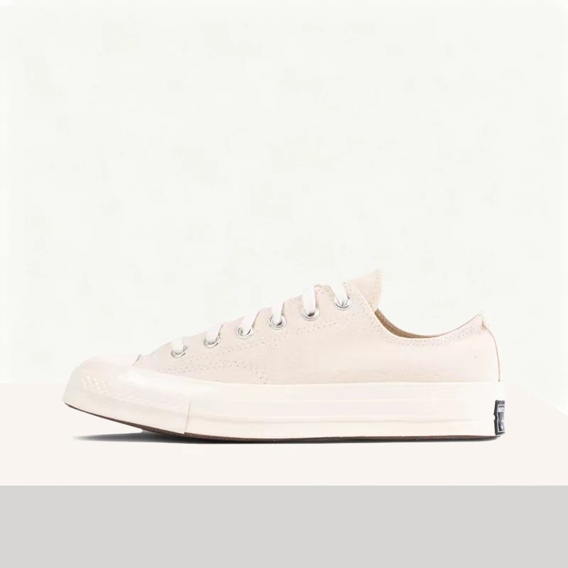 Converse Chuck Taylor All Star Low Unisex White Low-Top Canvas Sneakers – Round-Toe Lace-Up, Durable Lightweight Comfort 162211C