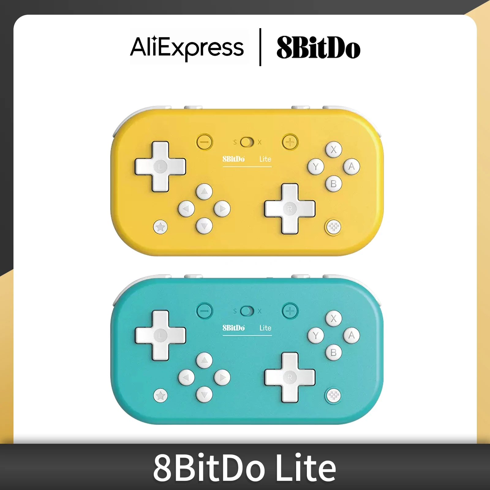 8BitDo Lite Bluetooth Gamepad for Nintendo Switch Lite Nintendo Switch Windows Yellow Turquoise Edition