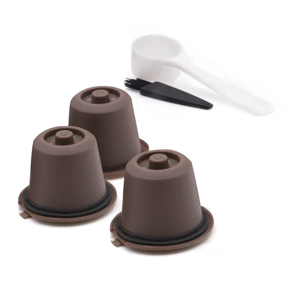 3pcs Refillable Reusable Coffee Capsule Filters for Nespresso Machine