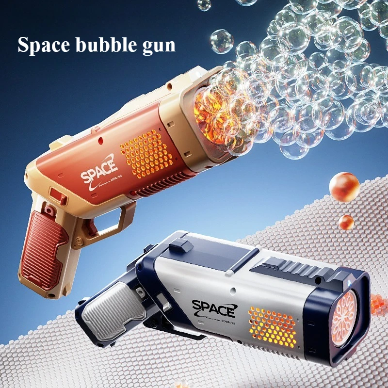 Space Bubble Gun, vollautomatisches, leichtes, tragbares Cartoon-Elektro-Blasenmaschinen-Spielzeug für Kinder