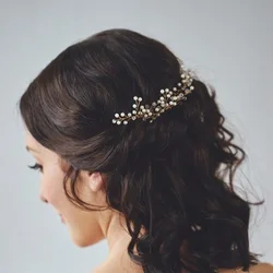 Wedding Bridal Headpiece Pearls Hair Accessory for Women 1 Piece