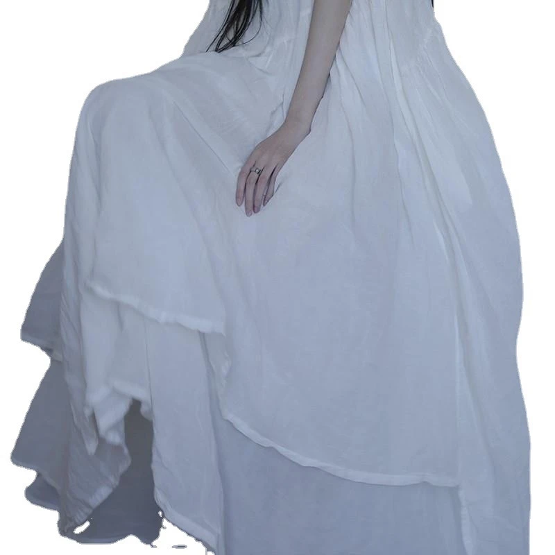 French Vintage Straple Midi Dress Elegant Party Wear 2024 Summer Designer Chic Boho Style