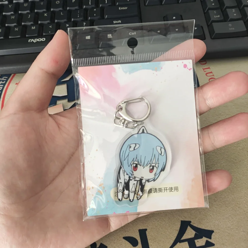 Anime EVA Ayanami Rei Katsuragi Misato Asuka Langley Soryu Ikari Shinji Nagisa Kaworu Keychain Accessories Cosplay Cartoon Badge