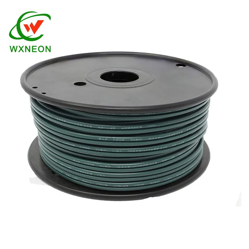 1000 Foot Green UL listed SPT1 Rated Bulk Lamp 18 Gauge Zip Cord Extension Wire