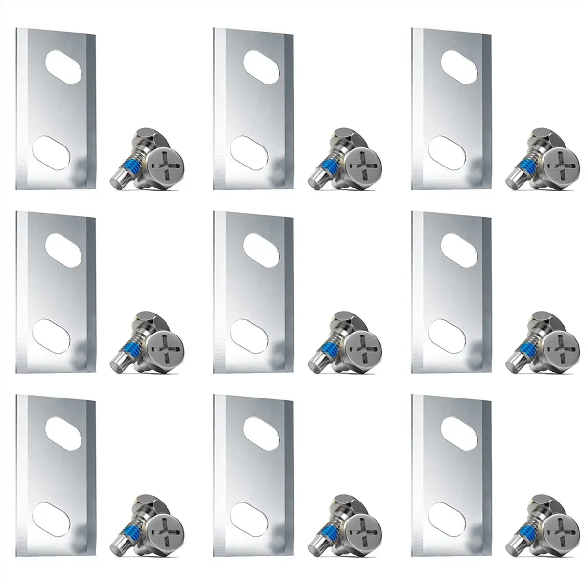 A72Z 9Pcs for Series Replacement Blades Lawn Mower Blades with Screws Enhanced Cutting Silver