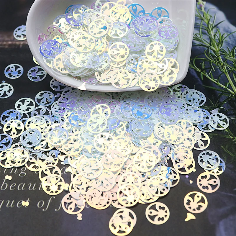 9mm Round Cutout Glitter Sequin Craft Glitter Round Flat Sequins Paillette Naaien Kleding Decoratie DIY Accessoire 10-20g