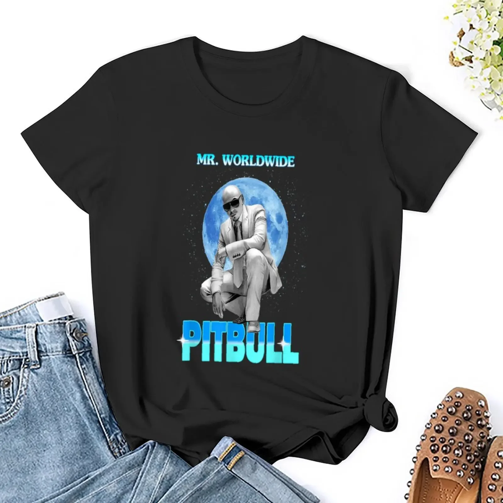 Mr. Wereldwijd Pit. Bull Singer Superstar T-Shirt Zomerkleding Dameskleding Met Korte Mouwen T-Shirt Dameskleding