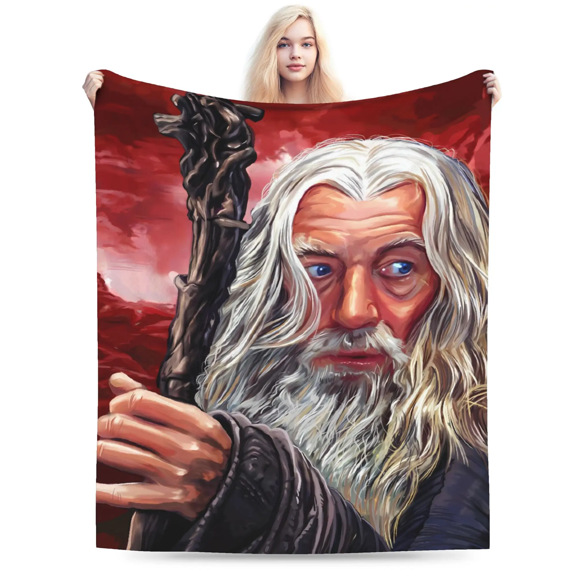 Blanket Quality Warm Soft Throw Blanket Winter Travel Office Couch Bed Funny Game L-Lords Of The R-Rings Bedspread