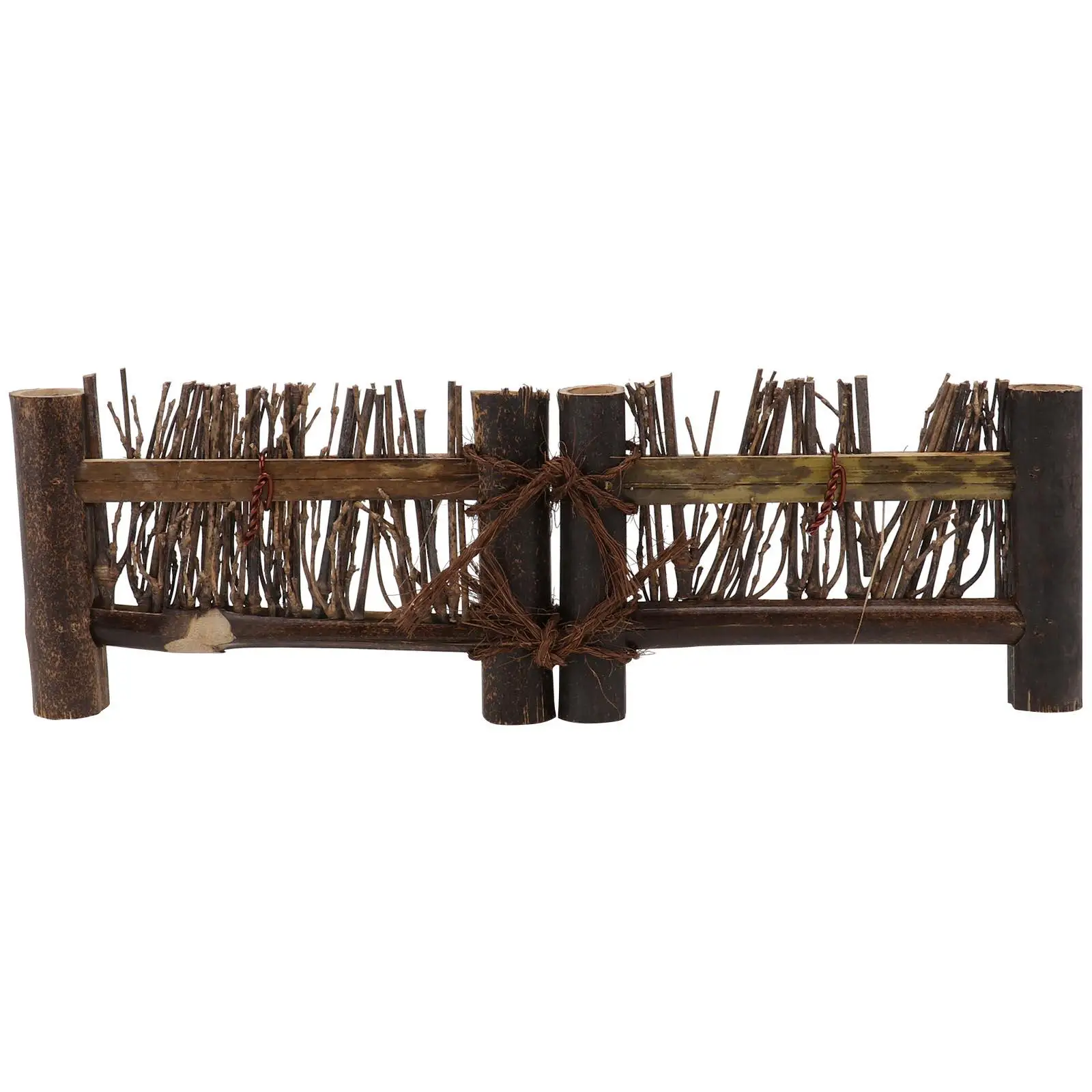 

2PCS Bamboo Fence Screen Mini Small Glass Tabletop Adornment Bonsai nament Photo Prop Micro Landscape Decor Durable Eco Friendly