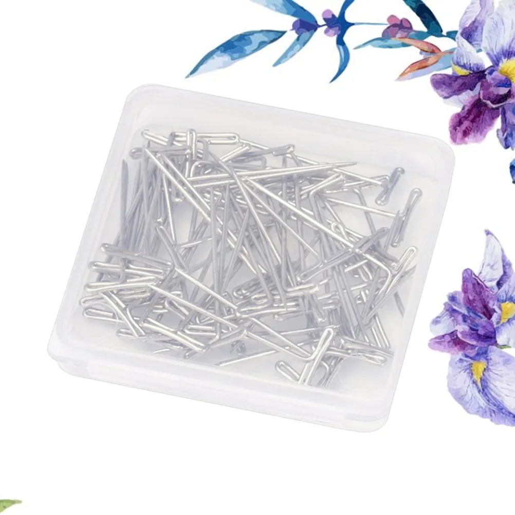 50Pcs Stainless Steel T-Pins 27Mm Metal Pins for Sewing Styling Blocking Knitting Display Metal T-Pins