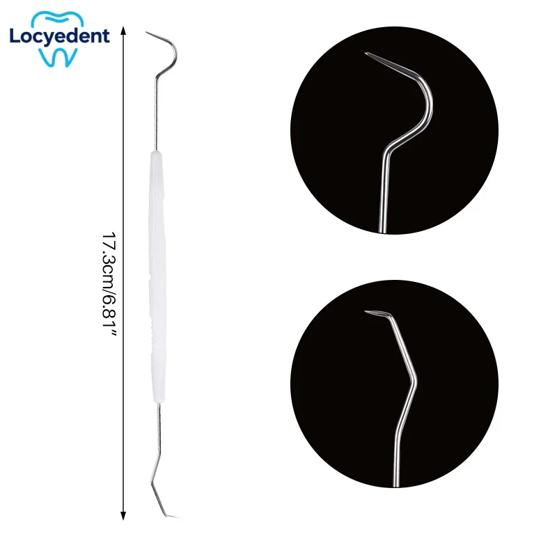 100pcs Dental Explorer Probe Disposable Double-ended Dental Hook Individual Packaging Stainless Steel Oral Cleaning Care Tools