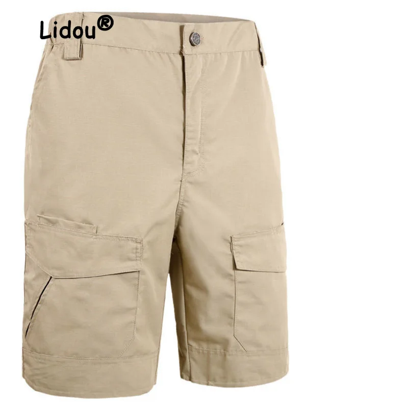 Summer Waterproof Tactical Men's Outdoor Loose Cargo Shorts Multi Pocket Training Commuter Army Speed Dry Casual Short 2023