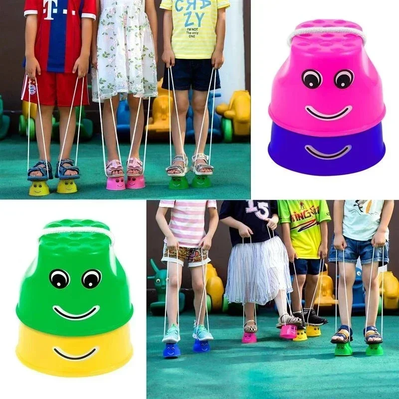 1pair Jumping Stilts Plastic Balance Training Equipment Coordination Jumping Feet Stilts Sports Toy for Children Stilts Props