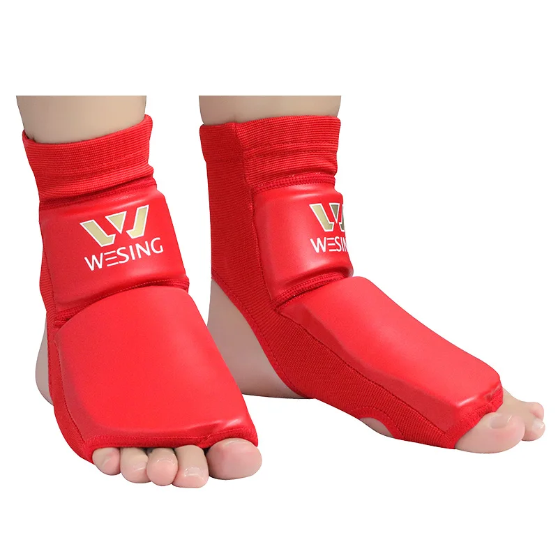 Wesing PU Leather MMA Boxing Muay Thai Foot Insteps Guards Feet Protector Martial Arts Wushu Sanda Training Protective Gear DEO