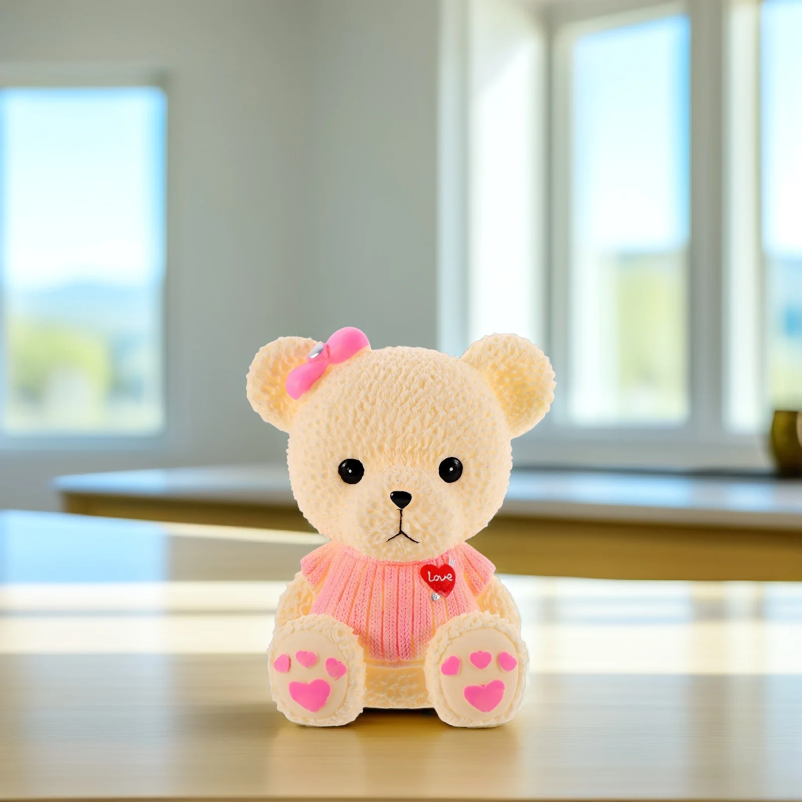 

1pc Bank Cute Cartoon Coin Storage Home Decor Gifts Bear-Shaped Money Pot For Kids Girls Valentine Christmas New Year
