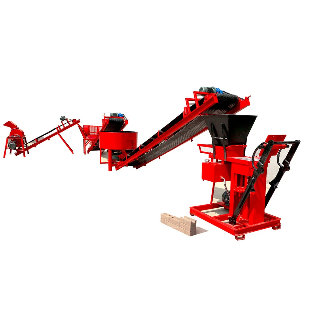 Hydraulic clay chain unfired brick machine Semi-automatic paving block machine is easy to operate