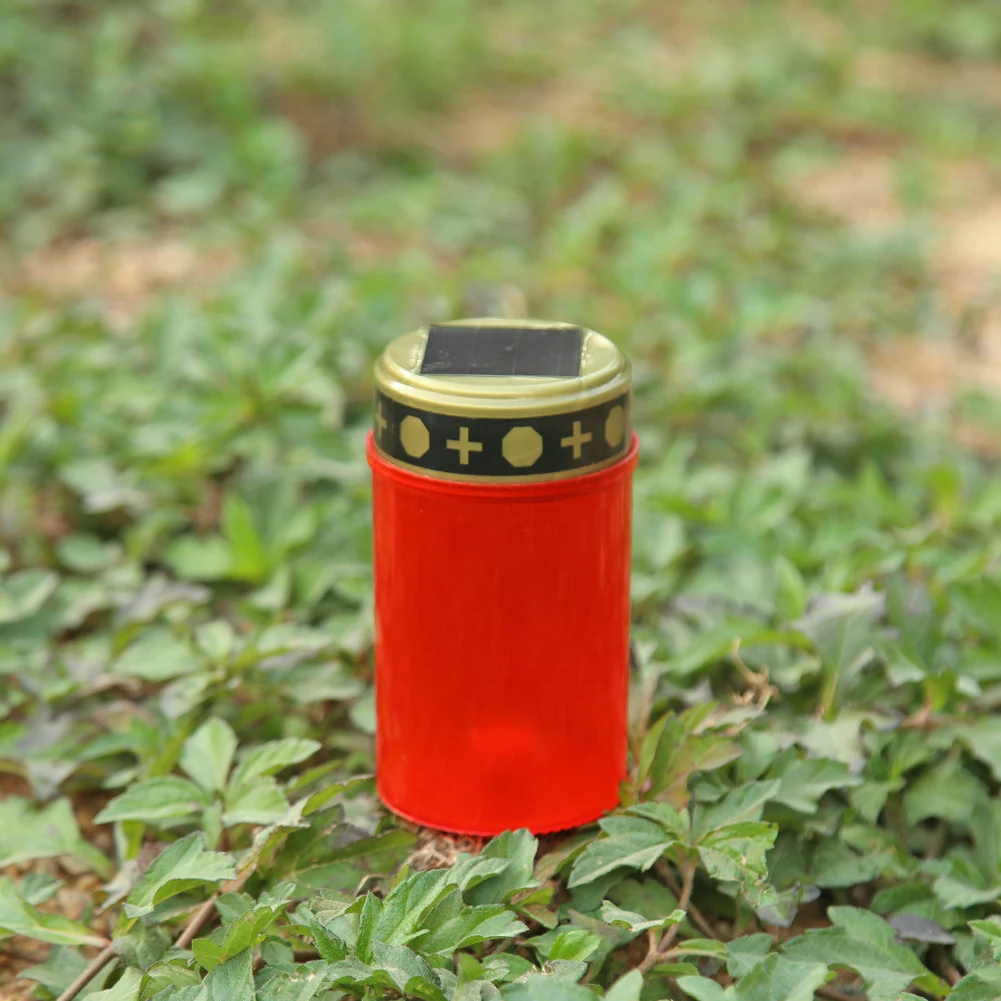 Solar Electronic Candles Tea Light Grave Cemetery Ritual Lawn Lighting Holloween Party Decors Props Outdoor Lighting