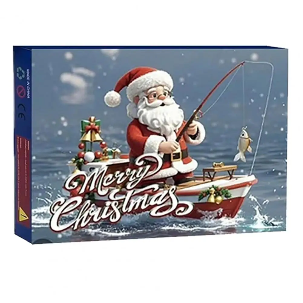 

Рождественский комплект для рыбалки с обратным отсчетом и мягкими жесткими приманками, адвент-календарь для праздничной рыбалки, подарки