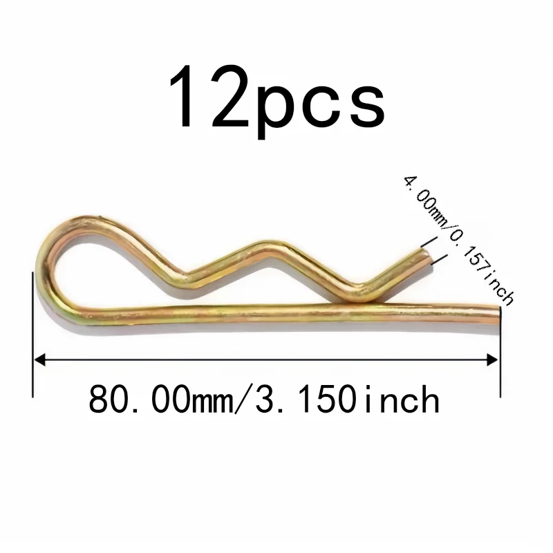12 pcs 4*80mm M4 M4*80mm Locking Pin Fasteners, Industrial Maintenance, Secure Locking Hold, Multipurpose
