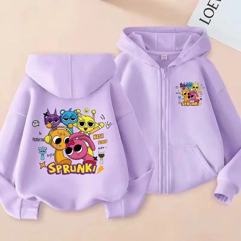 Sprunki Rhythm Box Kinder-Kapuzenjacke mit Reißverschluss, Unisex Cartoon-Jacke für Jungen und Mädchen, Modisch Trendig – Detail 3