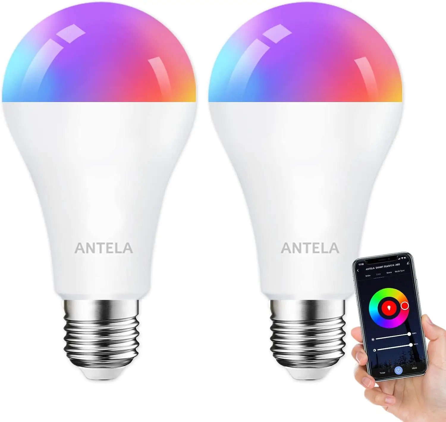 Alexa Smart WiFi LED Bulbs E27 12W 1320ML, Dimmable Smart Bulb, RGB & 2700K-6500K, compatible with Alexa/Google Home