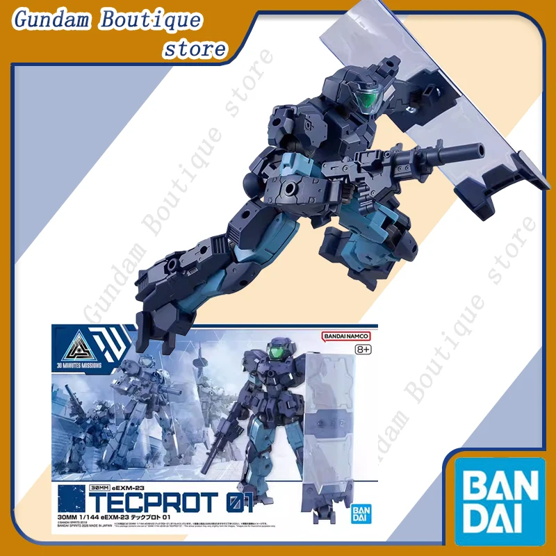 Bandai Original 30MM 1/144 eEXM-23 TECPROT 01 Anime Actionfigur Sammlerstück Modellbausatz Spielzeug Ornamente Geschenk für Kinder Jungen