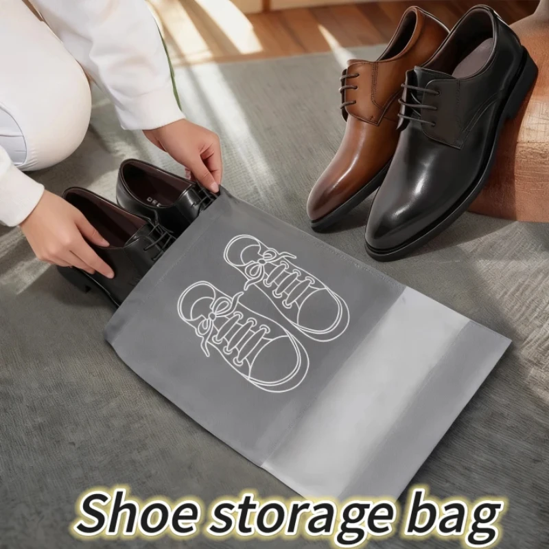 

Сумка для хранения обуви с утолщенным ремешком из нетканого материала, большая вместительная дорожная водонепроницаемая сумка для обуви, влагостойкая