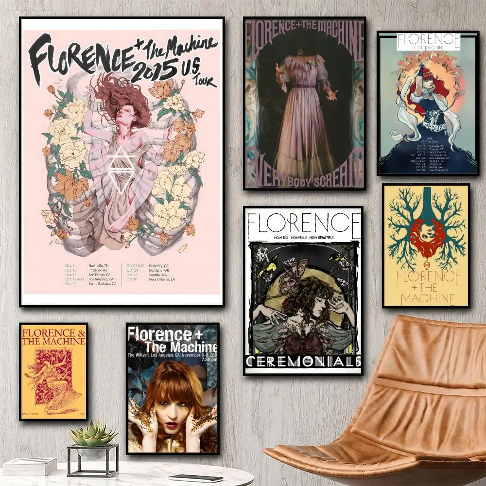 Aesthetic Wall Art Poster Trendy band Florence + the Machine Poster for Bedroom Dorm Room Home Decor Large Wall Picture Print