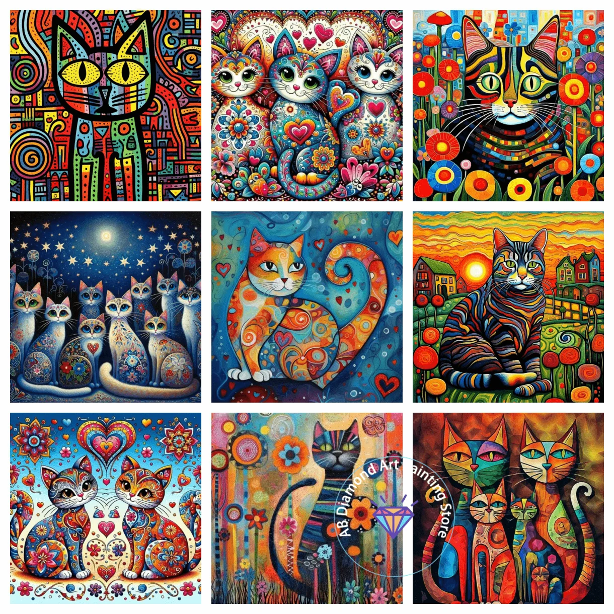 Bunte Katze Tier Diamant Malerei Kit 5D DIY Cartoon Diamant Stickerei Kreuz handgemachte Kunst Kinder Geschenk Home Dekoration
