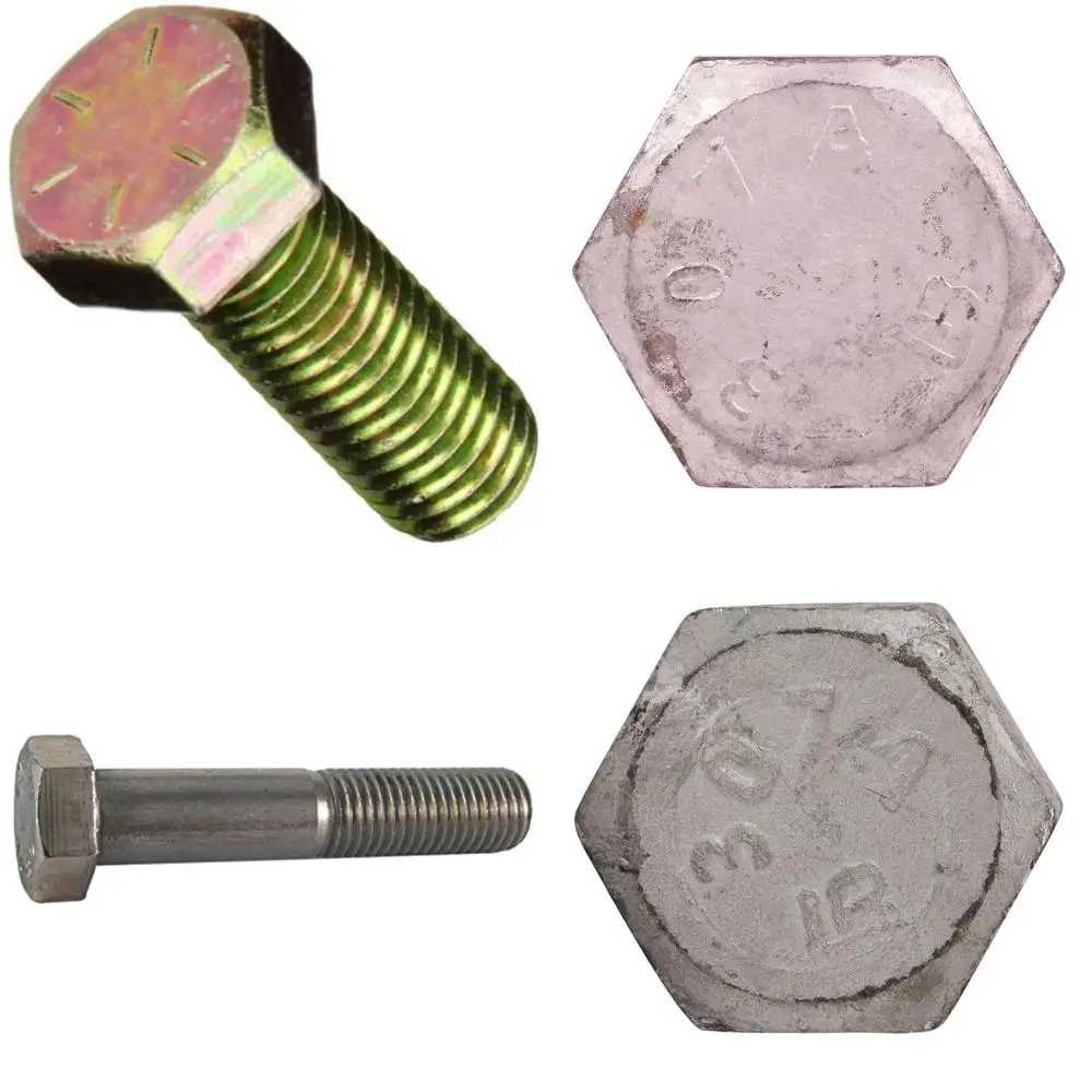 مسامير ذات غطاء سداسي مطلي باللون الأصفر من الدرجة 8 3/4-10 × 2-1/4 خيط خشن مجموعة مكونة من 100 قطعة ملولبة بالكامل #1