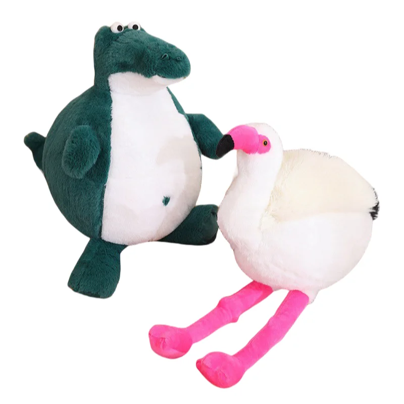 

New Cute Creative White Pink Flamingo Crocodile Soft Plush Toys Smoothing Dolls Sofa Decoration Girls Kids Birthday Presents