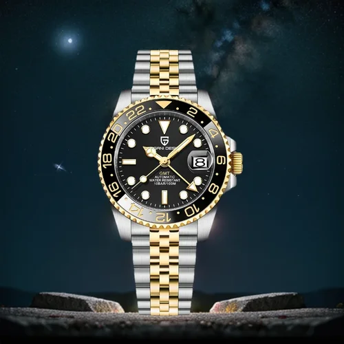 Imagen 1 del producto PAGANI DESIGN nuevo PD-1662 reloj mecánico para hombre con cristal de zafiro superior GMT reloj mecánico automático resistente al agua 100M para hombre