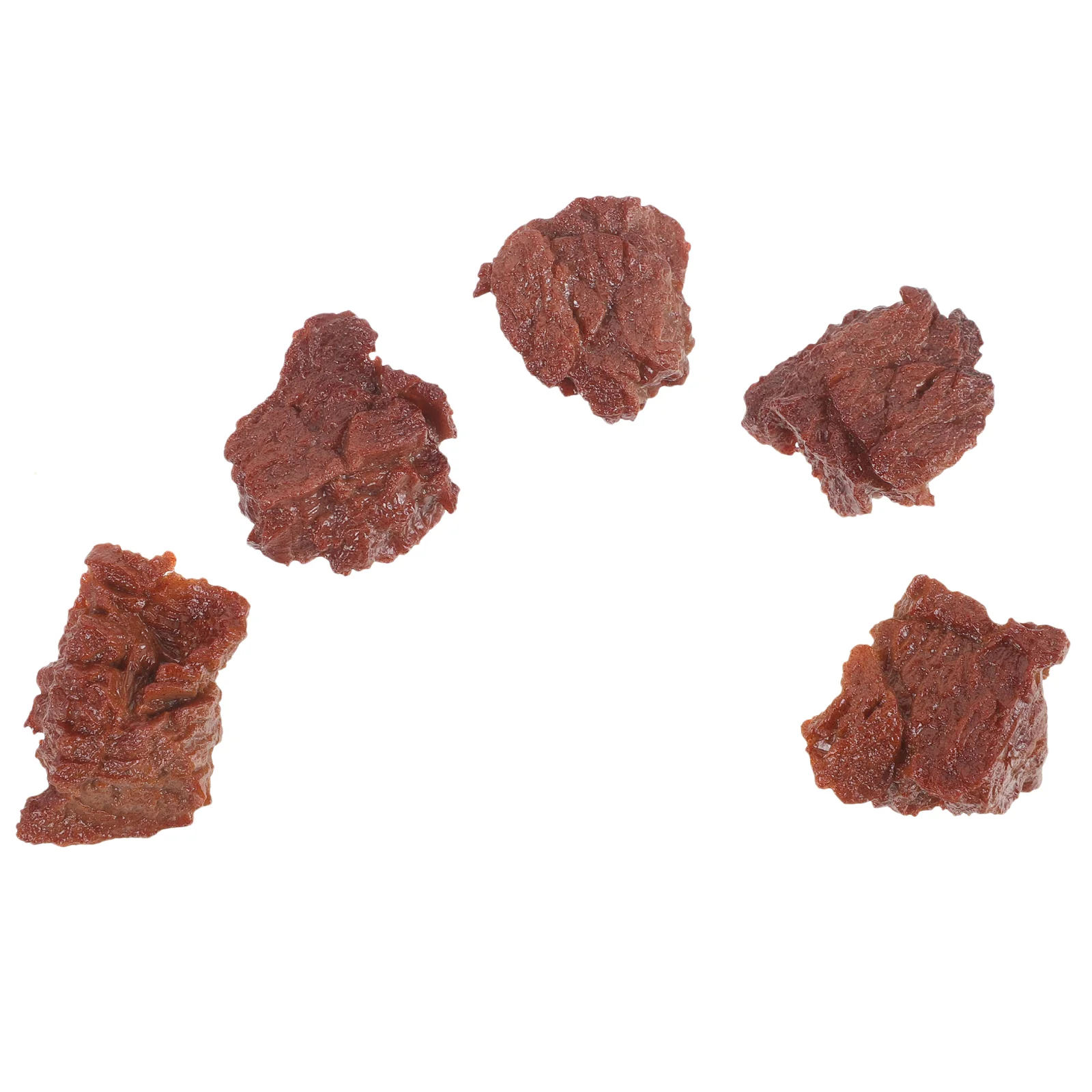 

5 Pcs Simulated Steak Model Fake Food Meat Decoration Beef Block Cooked Restaurant Prop Pvc Kitchen Ornament