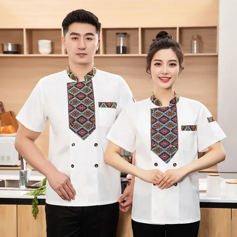 レストラン調理シェフジャケットウェイター制服男性のキッチンウェア女性のキッチンジャケット調理服トップスシェフ服