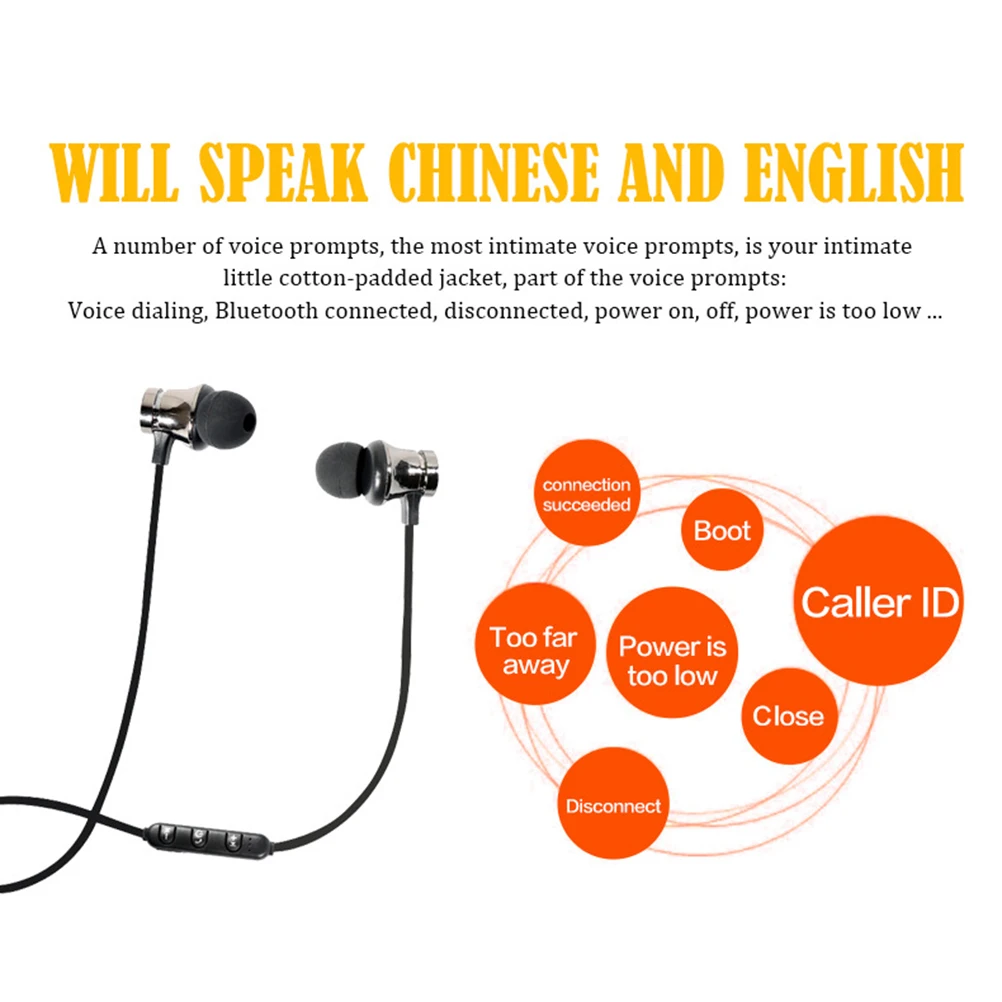 

Magnetic Headset Earphone 4.1 Version Wireless Earphones Neck Hanging Car Earpiece Sports Business