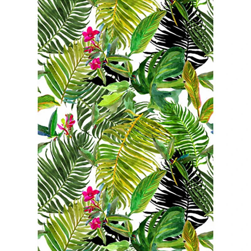 Tropical Jungle Seamless Waterproof Removable Self Adhesive Wallpapers For Walls In Rolls Living Room Bedroom Decor Stickers