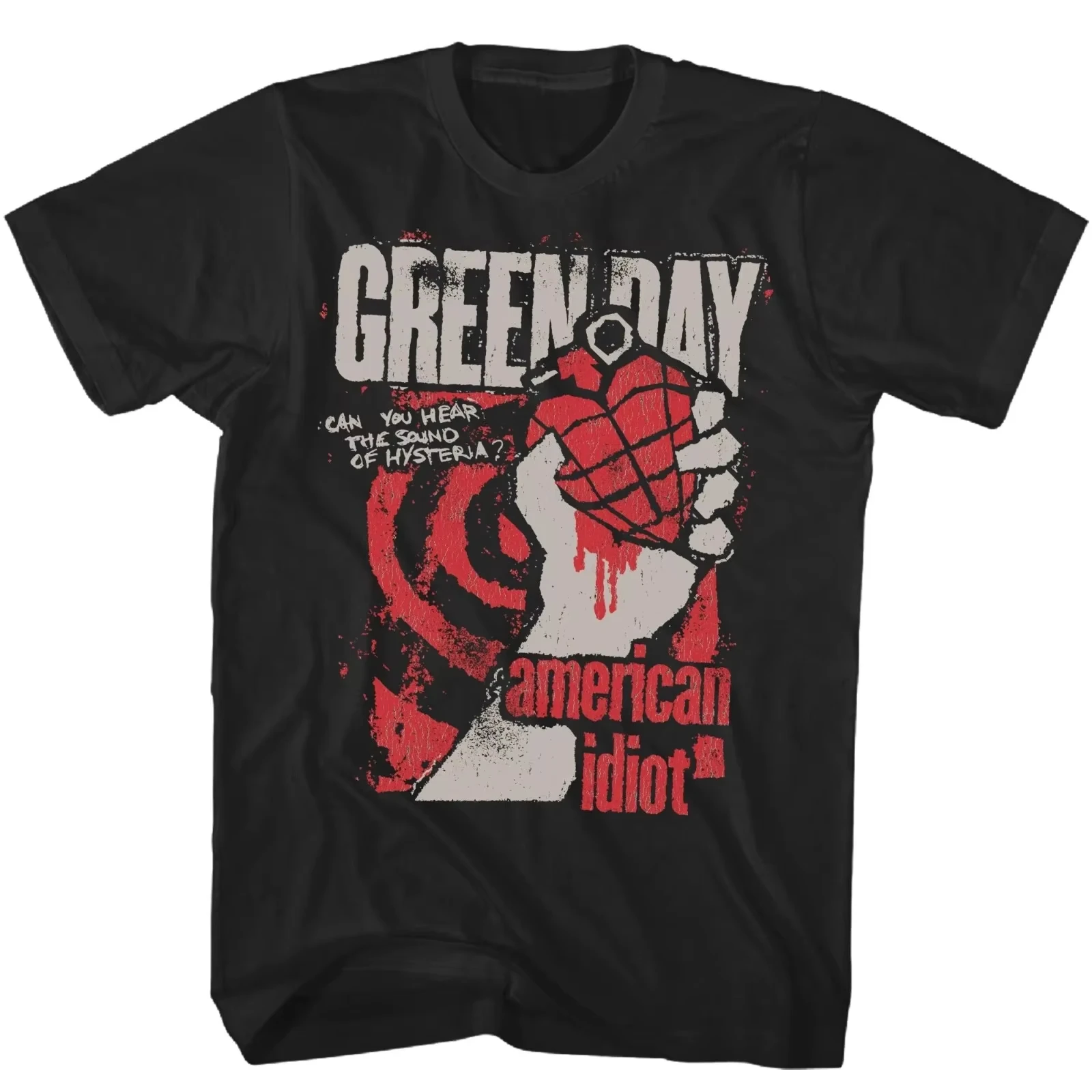Green Day American Idiot Hysteria T Shirt Mens Rock Music Classic Band Tee Oversized Short-sleeved Women Fashion Street Unisex
