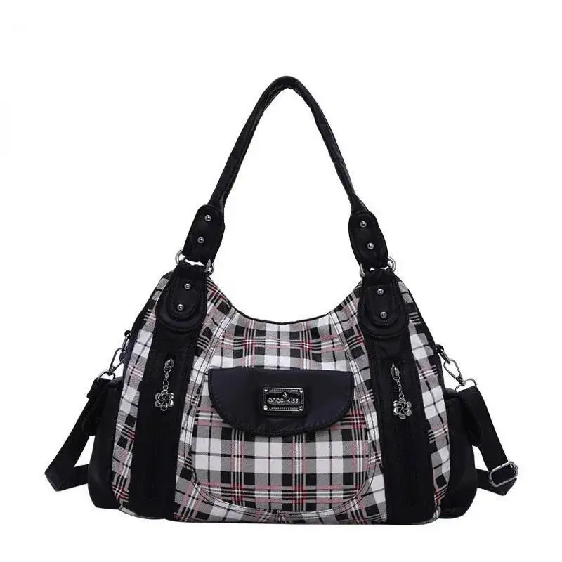 Vintage Haruku Leopard Patchwork Women's Handbags Fashion Design Ins Shoulder Bags Office Lady Y2k Casual Underarm Bag