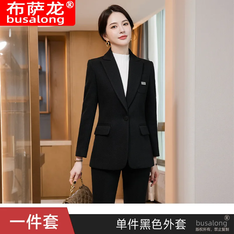 Terno profissional para mulheres, roupa de trabalho elegante de outono e inverno, terno de negócios estilo primavera e outono, terno formal, roupa de trabalho, F