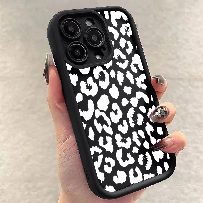Leopard Print Phone Case for Samsung Galaxy S26 Plus S25 Ultra S24 A36 A56 A16 A55 A54 A52 A53 A35 5G S23 FE S22 S21 Soft Cover