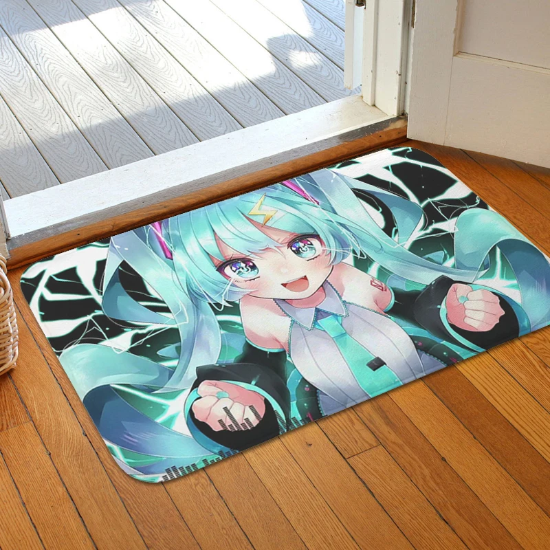 Anime Hatsune Miku Custom Doormat Bedroom Kitchen Living Room Floor Mat Anti Slip Carpet Entrance of House Bathroom Balcony Rug