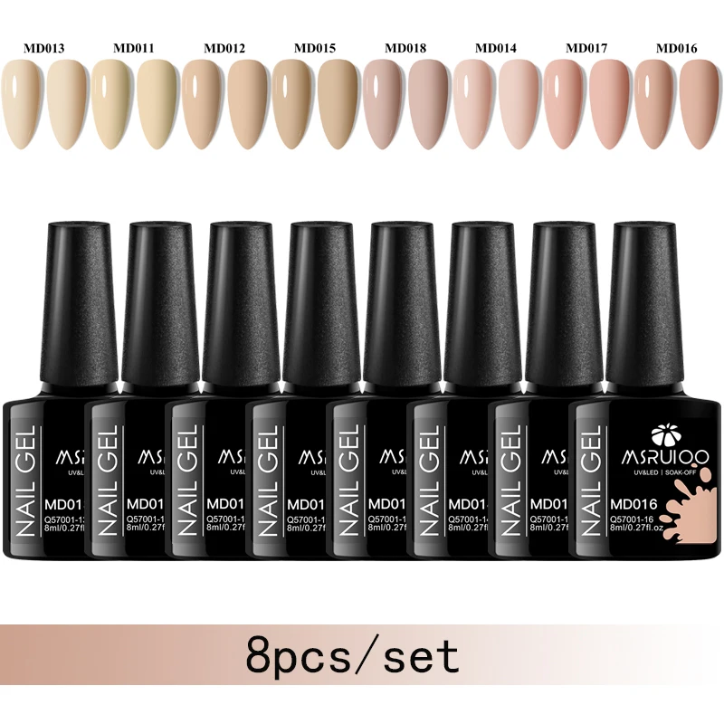 8 قطعة جيل للأظافر مجموعة طلاء الأظافر الأزرق الوردي مسمار الفن طويلة الأمد اللوحة UV LED هلام قاعدة معطف فوقي DIY بها بنفسك مانيكير مستلزمات الأظافر الورنيش #3