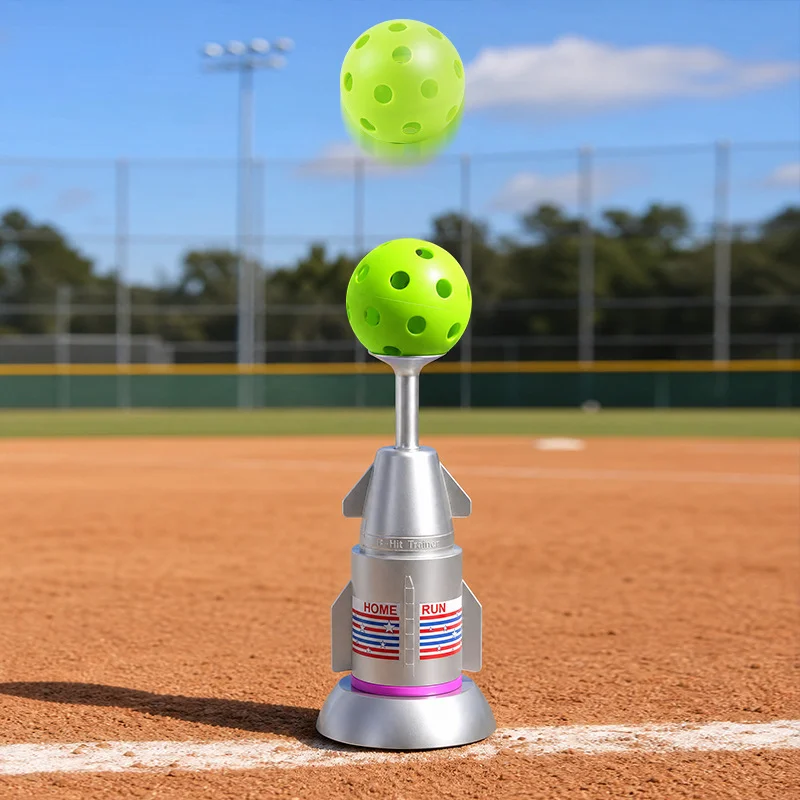 Rocket Shape Baseball Pitching Machine, Kids Outdoor Batting Trainer, Outdoor Sports Catapult Toy